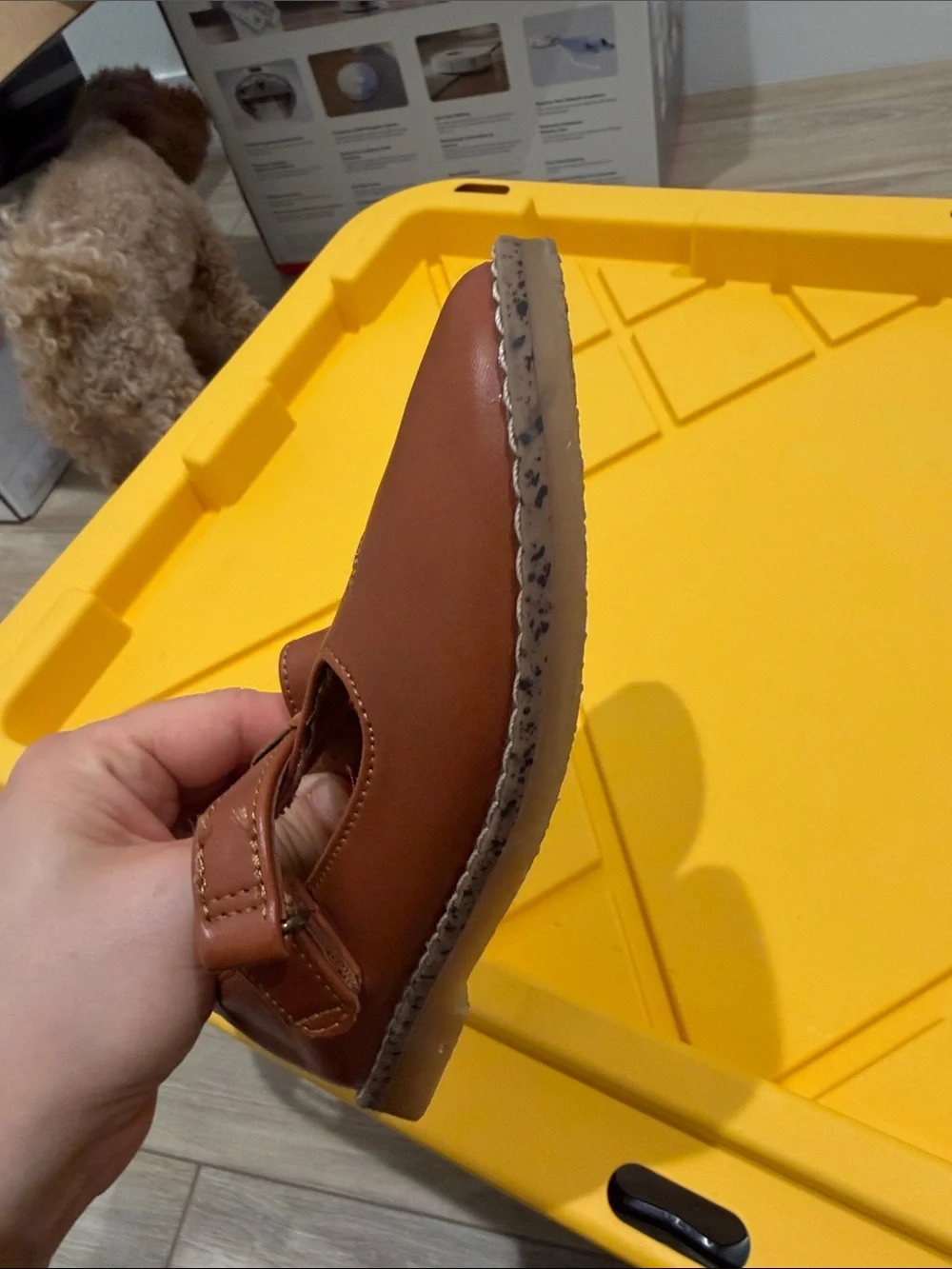 Zara Girls' Brown Mary Jane Shoes with Cutout Detail